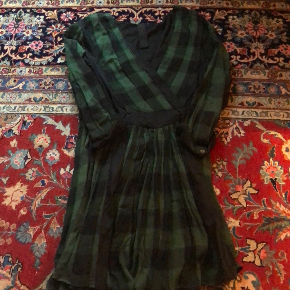 Free People pleated plaid dress, size m